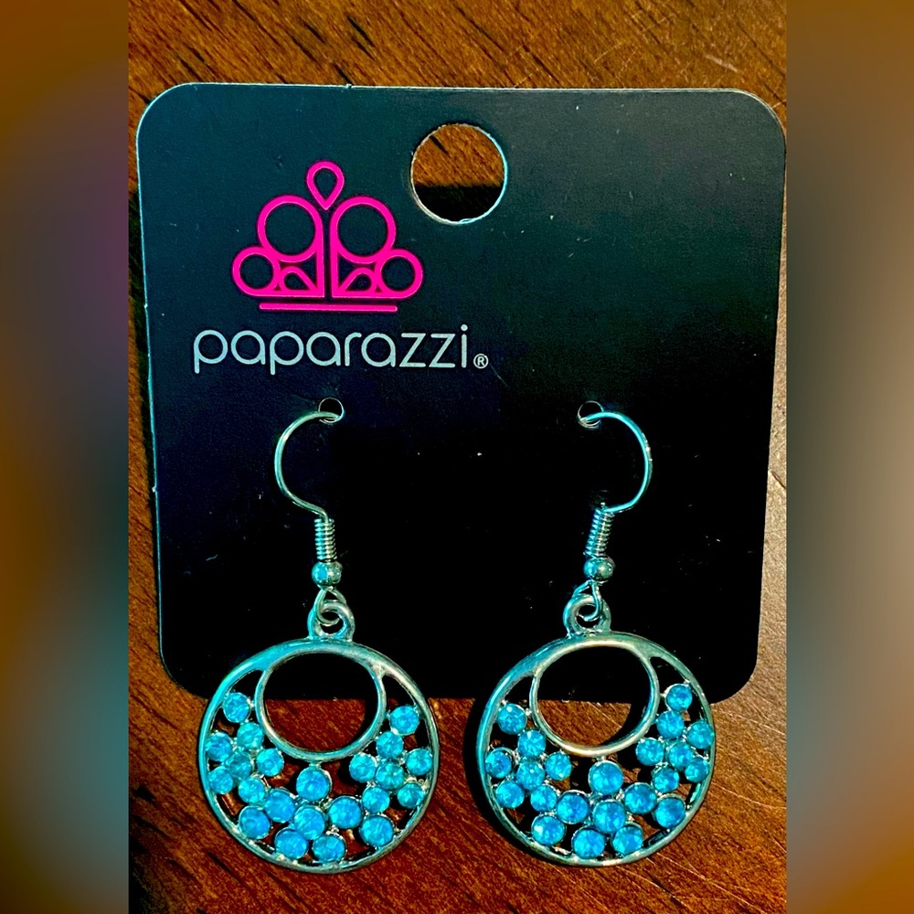 Paparazzi Earrings, blue gemstones